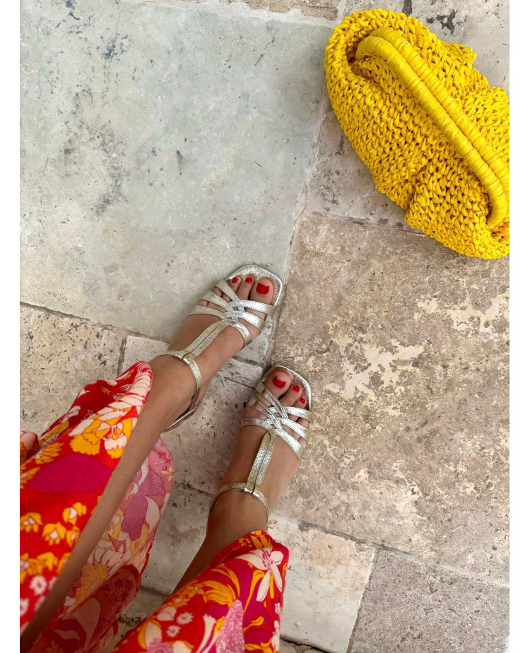 Edna - sandales à talons dorées