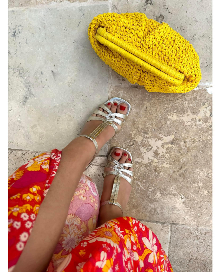 Edna - sandales à talons dorées