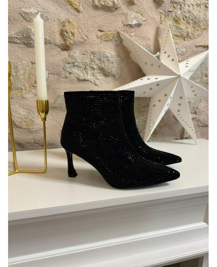 Laza - bottines noires à strass