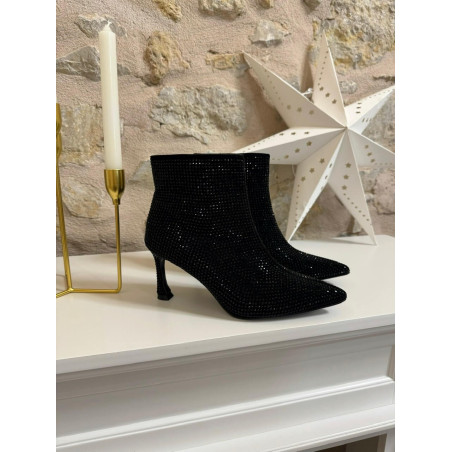 Laza - bottines noires à strass