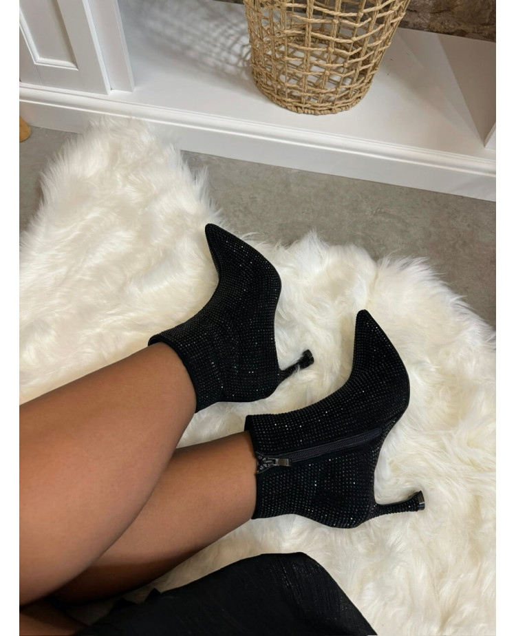 Laza - bottines noires à strass