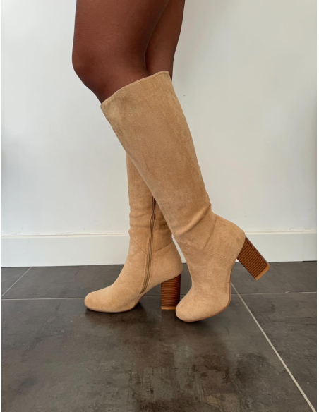Derna - bottes en daim beige