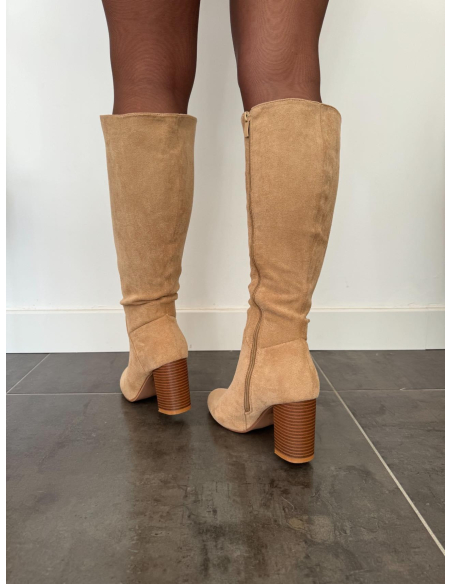 Derna - bottes en daim beige