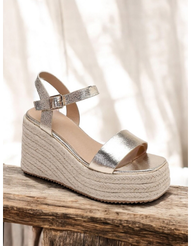 Preslie - sandales compensées dorées