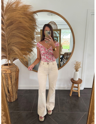 Evania - jean flare écru