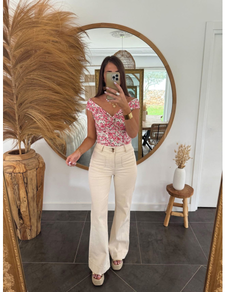 Evania - jean flare écru