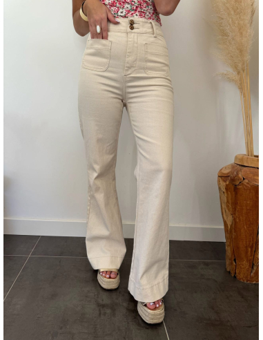 Evania - jean flare écru