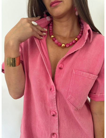 Romane - combishort fuchsia