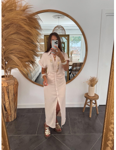 Oline - robe en lin beige