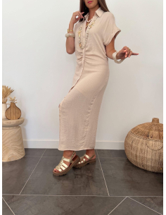 Oline - robe en lin beige 2