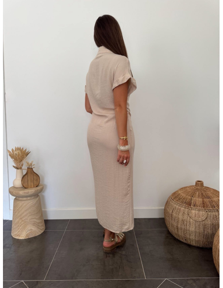 Oline - robe en lin beige