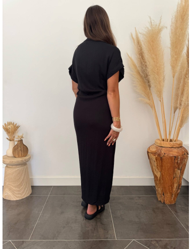 Oline - robe en lin noire