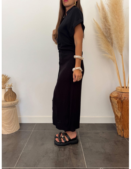 Oline - robe en lin noire