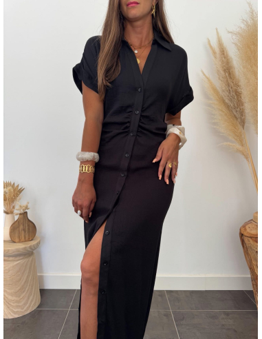 Oline - robe en lin noire
