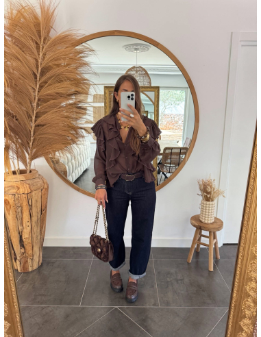 Laurence - blouse choco en soie