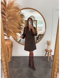 Jelina - robe en jean léopard