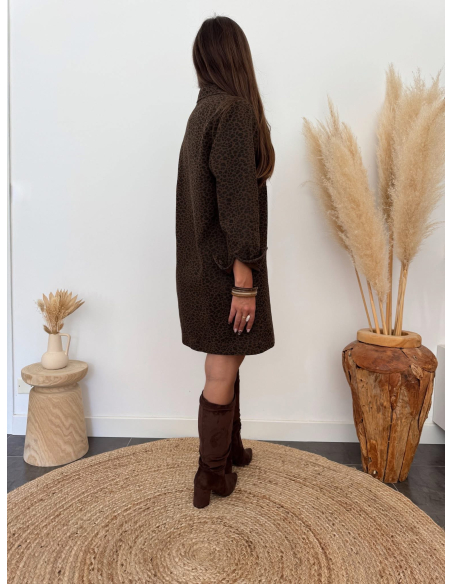 Jelina - robe en jean léopard
