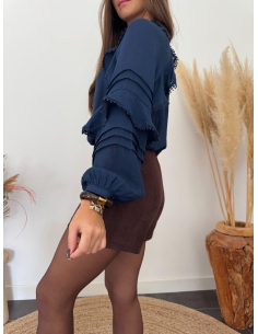 Clementia - blouse bleu marine 2