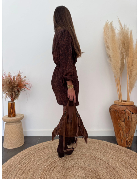 Rianne - robe portefeuille marron