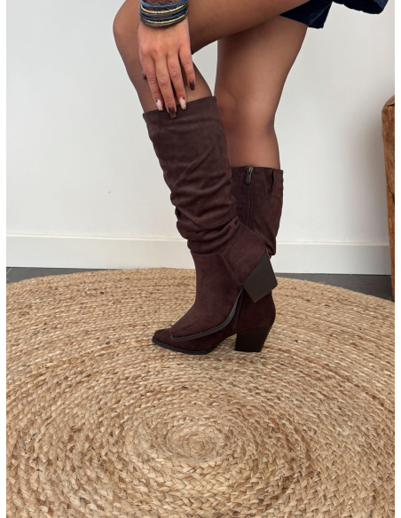 Dalhia - bottes santiags chocolat