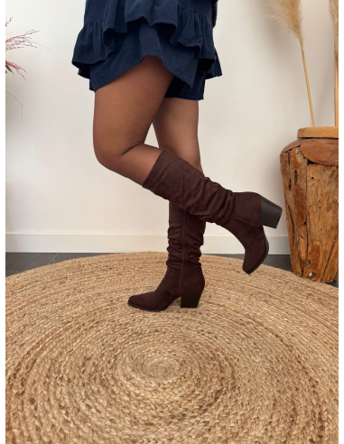 Dalhia - bottes santiags chocolat