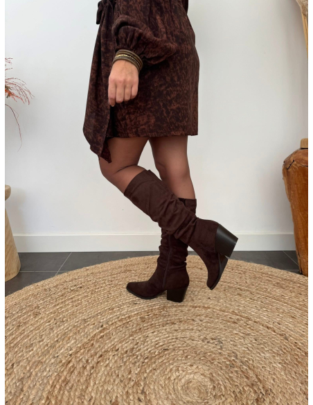 Dalhia - bottes santiags chocolat