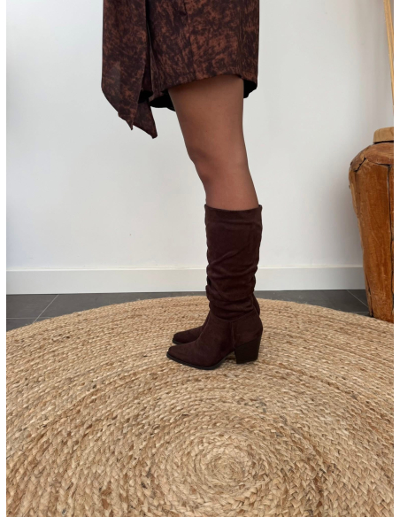 Dalhia - bottes santiags chocolat