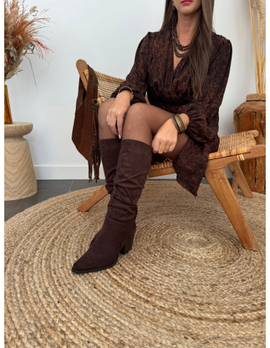 Dalhia - bottes santiags chocolat