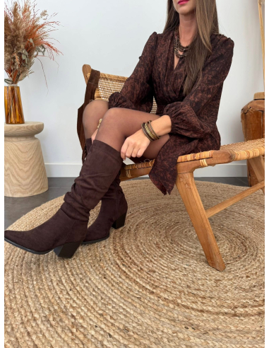 Dalhia - bottes santiags chocolat