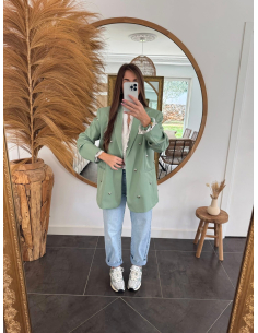 Colby - blazer à cœurs métalliques argentés