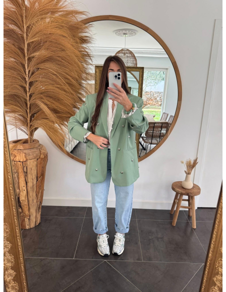 Colby - blazer à cœurs métalliques argentés