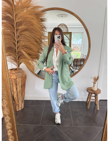 Colby - blazer à cœurs métalliques argentés