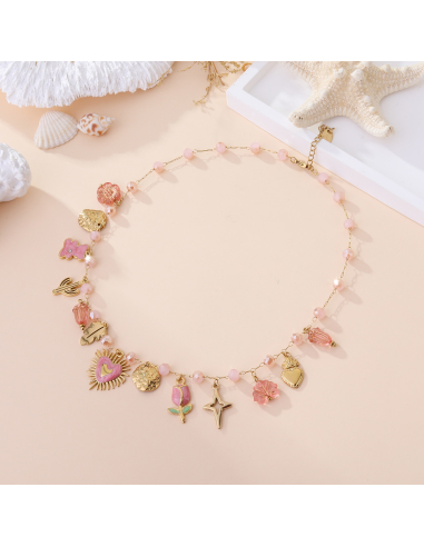 Lynfa - collier charms rose