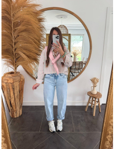 Erina - chemise rayée rose & vert