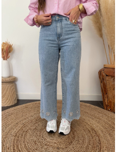 Riley - jean droit brodé 2