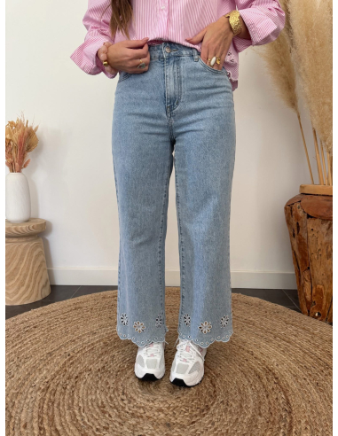 Riley - jean droit brodé