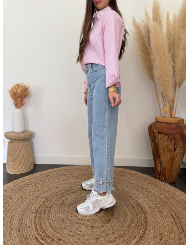 Riley - jean droit brodé