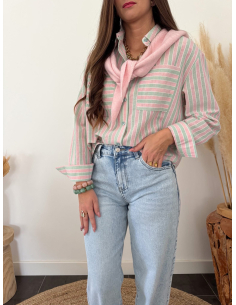 Marin - foulard triangle rose