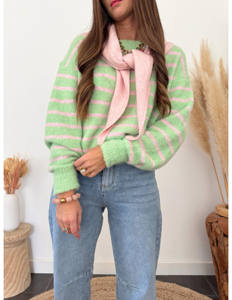 Marin - foulard triangle rose
