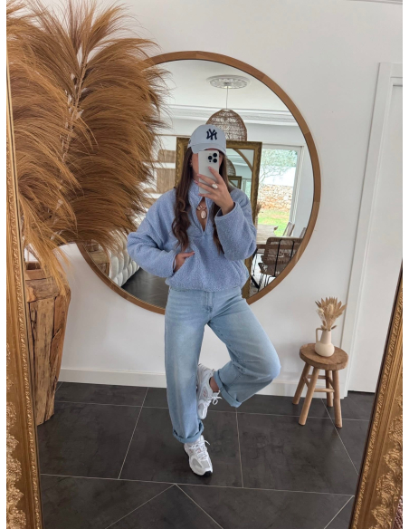 Melania - polaire bleu ciel