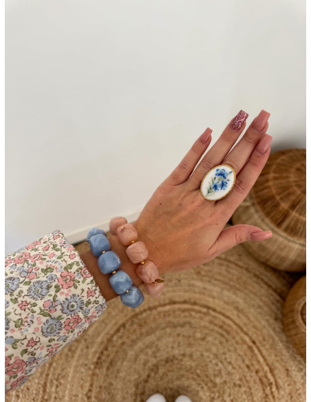 Maria - bague ovale floral