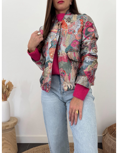 Tropica - bombers jacquard motif oiseaux