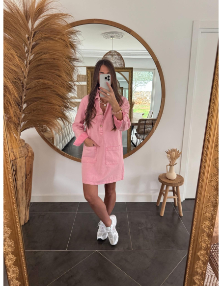 Cybelle - robe en jean rose