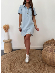 Garine - robe en jean brodée 2