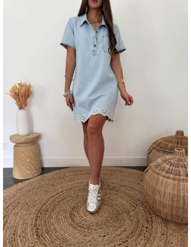Garine - robe en jean brodée