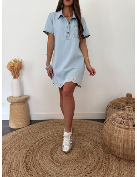 Garine - robe en jean brodée