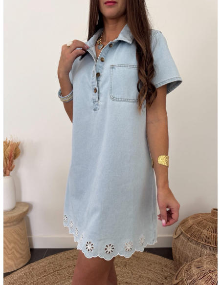 Garine - robe en jean brodée