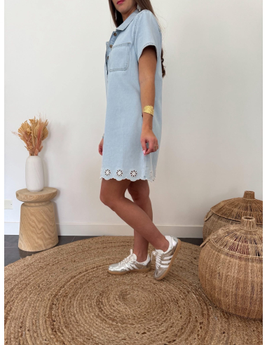 Garine - robe en jean brodée