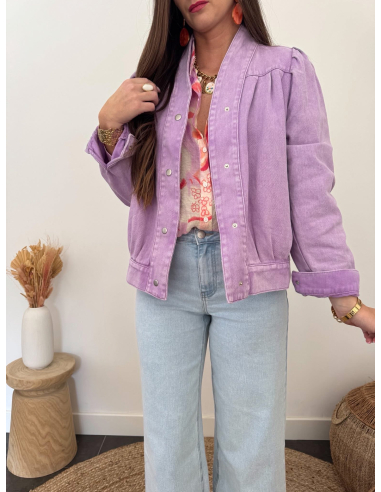 Rebecca - veste en jean lavande