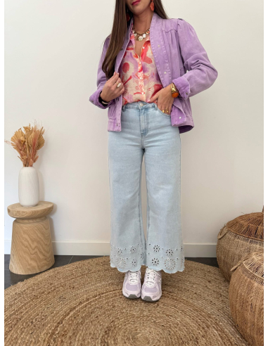 Rebecca - veste en jean lavande